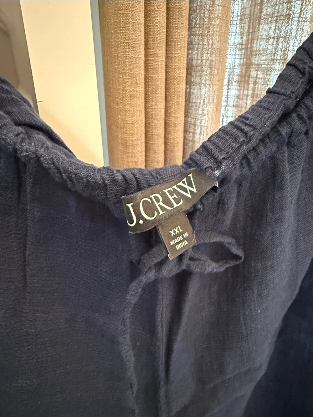 J. Crew Navy Drawstring Linen Pants